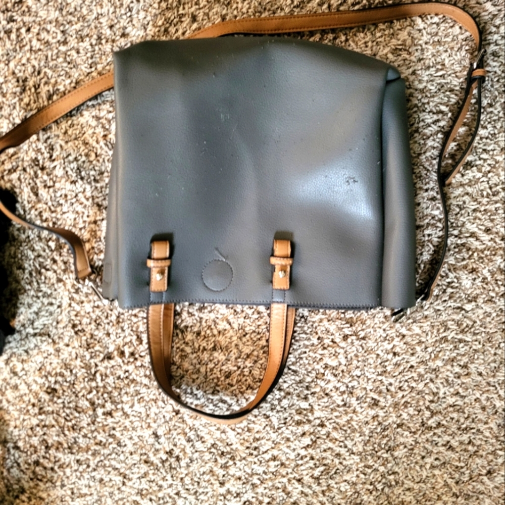 Gray preloved purse- ready for upcycling!